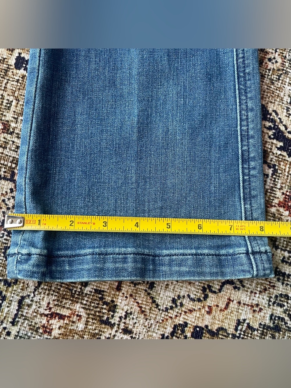 SPANX Denim Cropped Kick Flare Jeans Pull On Stretch Womens Small Petite S P SP - Picture 5 of 8